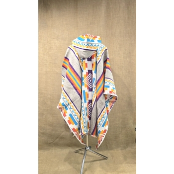 Poncho ekwadorskie - długie ze 100% wełny owczej .